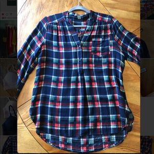 Market&Spruce Classic Plaid Top